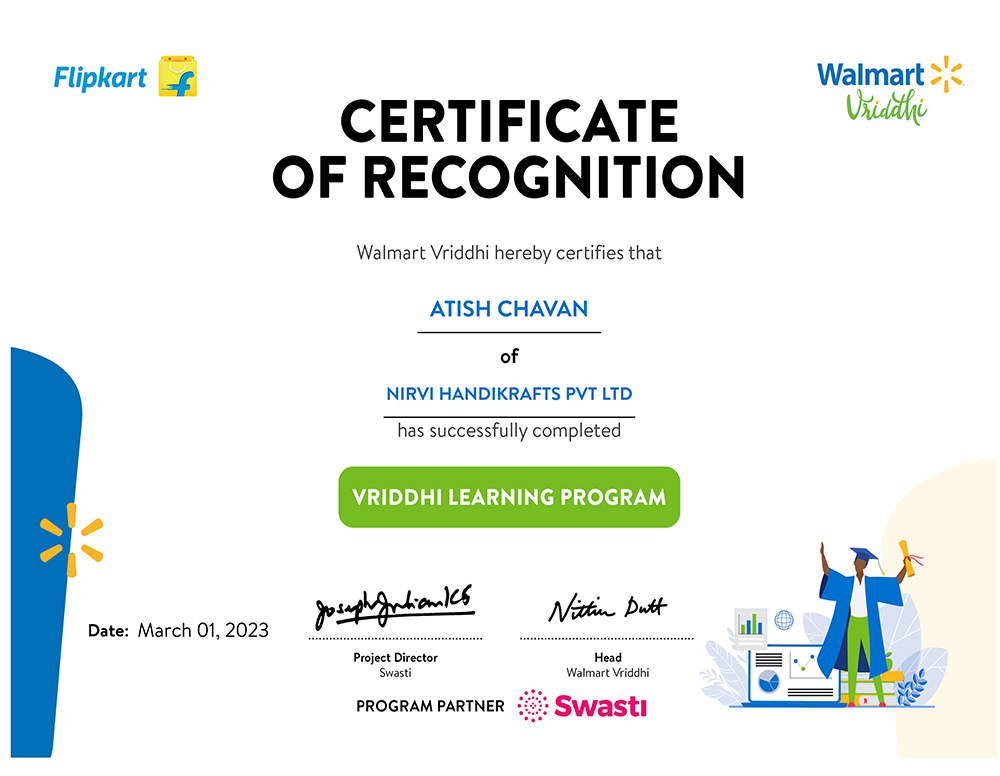 Certificate of Recognition Flipkart